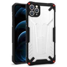 Удароустойчив гръб Hybrid кейс със силиконов кант за Xiaomi Redmi Note 9 - прозрачен / черна рамка