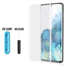 UV Full Cover Tempered Glass Full Glue Screen Protector Samsung S21 Ultra / Извит UV стъклен скрийн протектор с лепило от вътрешната страна за Samsung S21 Ultra