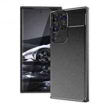 Луксозен силиконов калъф / кейс / TPU Auto Focus за Samsung S24 Ultra - черен / Carbon