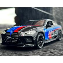 Метална кола с отварящи се врати капаци светлини и звуци BMW M4 MotoGP Safety Car 1:32
