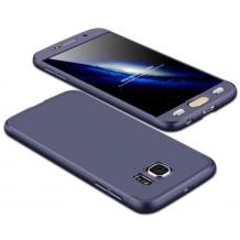 Луксозен твърд гръб GKK 3in1 360° Full Cover за Samsung S6 Edge G925 - син / лице и гръб