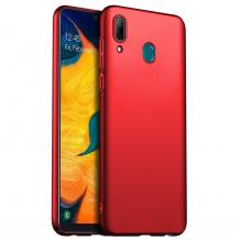 Оригинален силиконов калъф / гръб / TPU X-LEVEL Guardian Series за Samsung A20S - червен / мат
