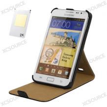 Вертикален кожен калъф със стойка Samsung Note II / N7100 - черен