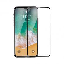 3D full cover Tempered Glass Screen Protector Baseus Pet Glass за Apple iPhone XS Max / Извит стъклен скрийн протектор Baseus Pet Glass за Apple iPhone XS Max - черен