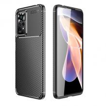 Луксозен силиконов калъф / гръб / кейс Auto Focus за Xiaomi Redmi Note 11S / Note 11 4G - черен / Carbon