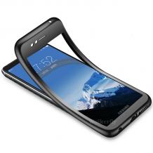 Луксозен силиконов калъф / гръб / TPU 360° KST за Huawei Y6 2018 / Honor 7A - черен / лице и гръб