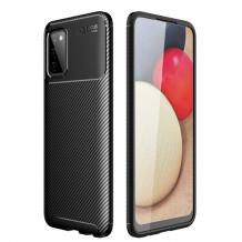 Луксозен силиконов калъф / гръб / TPU Auto Focus за Samsung A03s - черен / Carbon