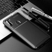 Луксозен силиконов калъф / гръб / TPU Auto Focus за Samsung A11 - черен / Carbon