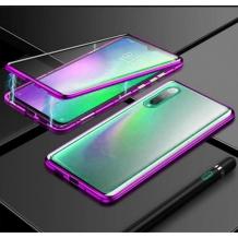 Магнитен калъф Bumper Case 360° FULL за Samsung A50/A30s/A50s - прозрачен / лилава рамка