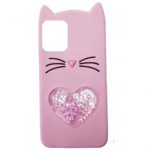 Силиконов калъф / гръб / TPU 3D за Samsung A31 - Love Cat / розов