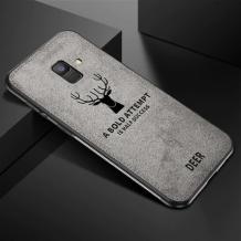 Луксозен гръб Deer за Samsung A6 2018 - сив