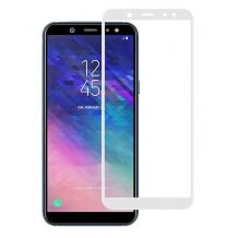 3D full cover Tempered glass Full Glue screen protector Samsung A6 2018 A600F / Извит стъклен скрийн протектор с лепило от вътрешната страна за Samsung A6 2018 A600F - бял