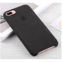 Луксозен гръб Leather Alcantara Case за Apple iPhone 7 / iPhone 8 - Черен