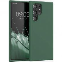 Силиконов калъф / гръб / TPU кейс за Samsung S23 Ultra 5G - тъмнозелен