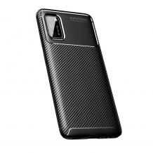 Луксозен силиконов калъф / гръб / TPU Auto Focus за Samsung A02s - черен / Carbon