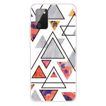 Луксозен силиконов калъф / гръб / TPU Marble за Samsung A21s - бял / Cosmo Flowers