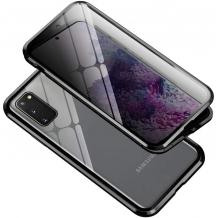 Магнитен калъф Bumper Case 360° FULL за Samsung Note 10 Lite / A81 - прозрачен / черна рамка