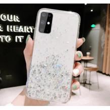 Силиконов калъф / кейс / Brillant Clear Case за Samsung A22 4G - прозрачен / сребрист брокат