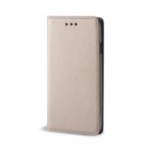 Кожен калъф Flip тефтер Flexi bSmart Magnetic Book със стойка за Samsung A02s - златист