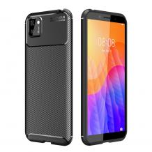 Луксозен силиконов калъф / гръб / TPU Auto Focus за Huawei Y5p - черен / Carbon
