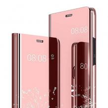 Луксозен калъф Clear View Cover с твърд гръб за Samsung S20 FE - Rose Gold