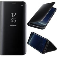 Луксозен калъф Clear View Cover с твърд гръб за Samsung A8 Plus 2018 A730 - черен
