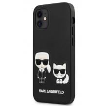 Оригинален кожен гръб Karl Lagerfeld за Apple iPhone 12 /12 Pro 6.1'' - черен