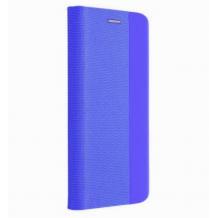 Кожен калъф Sensitive Book със стойка за Samsung A20e - син