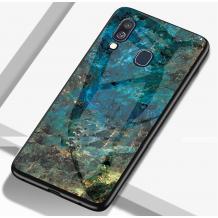 Луксозен стъклен твърд гръб за Xiaomi Redmi 7 - син