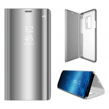 Луксозен калъф Clear View Cover с твърд гръб за Samsung Note 9 - сребрист