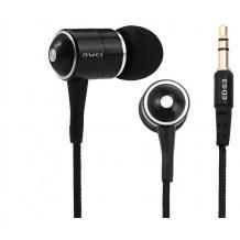 Оригинални стерео слушалки AWEI ES-Q3 / handsfree / 3.5mm за смартфон - черни