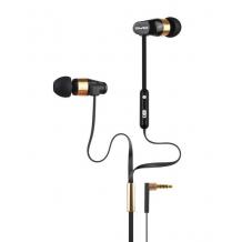 Оригинални стерео слушалки AWEI ES-12Hi / handsfree / 3.5mm за смартфон - златисти