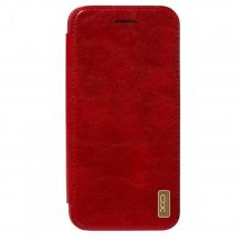 Луксозен кожен калъф Flip тефтер / Creative Design Flip Leather Case Cover за Samsung Note 9 - червен