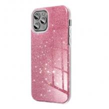 Силиконов калъф / кейс / TPU за iPhone 14 Plus (6.7) - розов / брокат