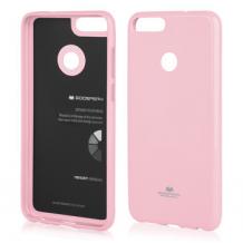Луксозен силиконов калъф / гръб / TPU Mercury GOOSPERY Jelly Case за Huawei Y6 2018 - розов