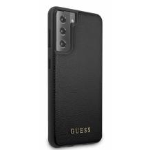 Оригинален кожен гръб Guess за Samsung S21 - черен