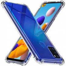 Удароустойчив силиконов калъф / гръб / TPU за Samsung A21s - прозрачен