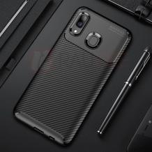 Луксозен силиконов калъф / гръб / TPU Auto Focus за Samsung A20e - черен / Carbon