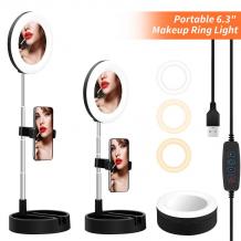 Live Beauty LED Ring Lamp 12W / Осветление за грим ,TikTok, streaming, video chat - черна