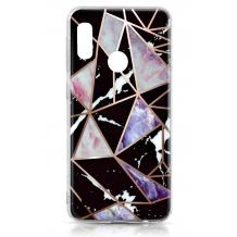 Луксозен силиконов калъф / гръб / TPU Glometric Marble за Samsung A20s - черен