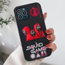 Луксозен гръб / кейс / Squid Game case за Apple iPhone 12 / 12 Pro 6.1'' - черен / тъмно синя рамка
