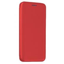 Луксозен кожен калъф Flip тефтер със стойка OPEN за Samsung M31 - червен