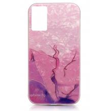 Луксозен силиконов калъф / кейс / TPU Colorful Marble за Samsung A32 4G - розов с лилаво