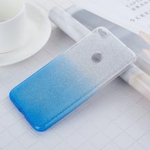 Силиконов калъф / гръб / TPU за Huawei Honor 8 Lite - преливащ / сребристо и синьо / брокат