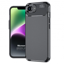 Луксозен силиконов калъф / кейс / TPU Auto Focus за Apple iPhone 16e - черен / Carbon