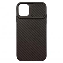 Удароустойчив силиконов калъф / кейс / TPU case Slide Camera Lens за Apple iPhone 12 /12 Pro 6.1'' - черен