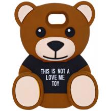 Силиконов калъф / гръб / TPU 3D за Samsung S7 G930 - Teddy Bear / This Is Not A Love Me Toy / черен