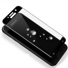 3D full cover Tempered glass screen protector Samsung J4 2018 / Извит стъклен скрийн протектор за Samsung J4 2018 - черен