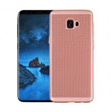 Луксозен твърд гръб за Samsung J4 Plus 2018 - Rose Gold / Grid