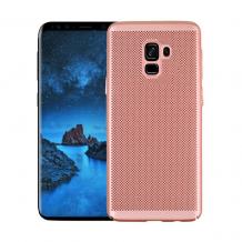Луксозен твърд гръб за Samsung J6 Plus 2018 - Rose Gold / Grid